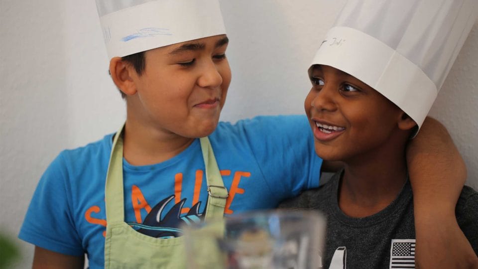 Cooking and baking bring people together. The children get on really well with each other. 
