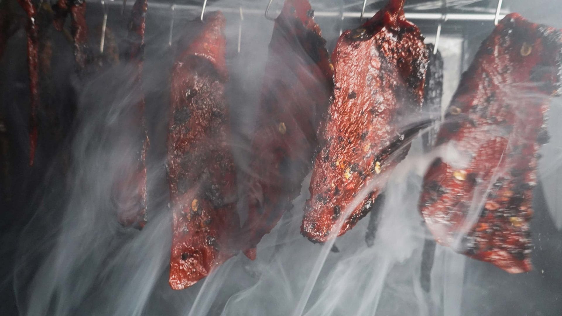 Vegetable Jerky - watermelon jerky that is smoked.