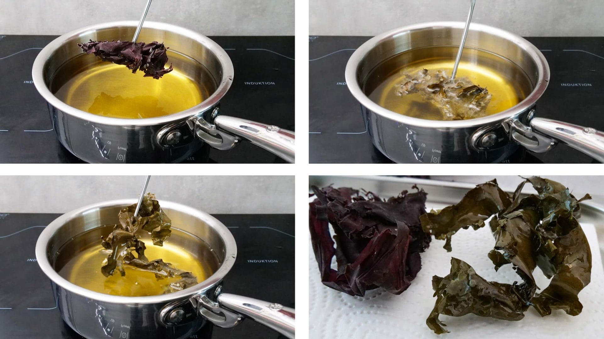 A dried dulse leaf is deep fried