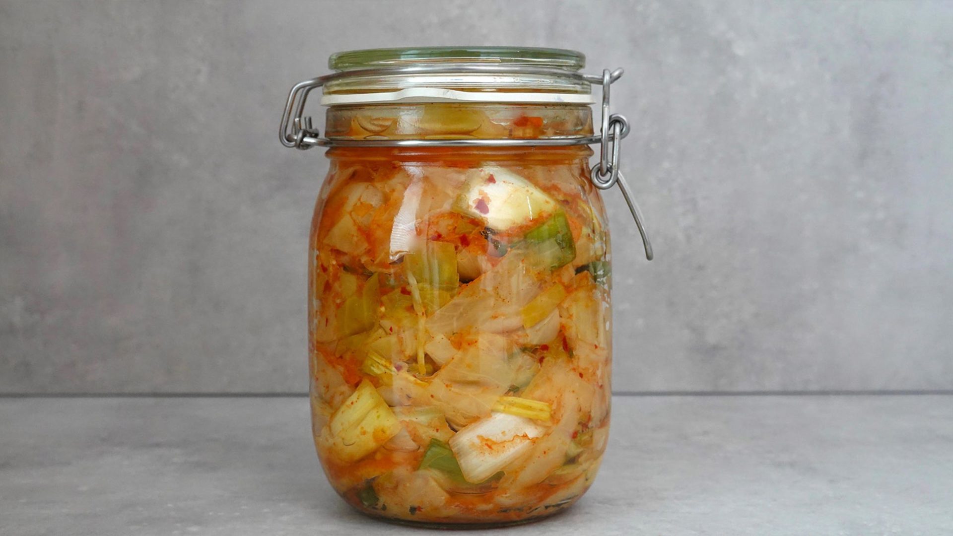 Kimchi in ironing jar