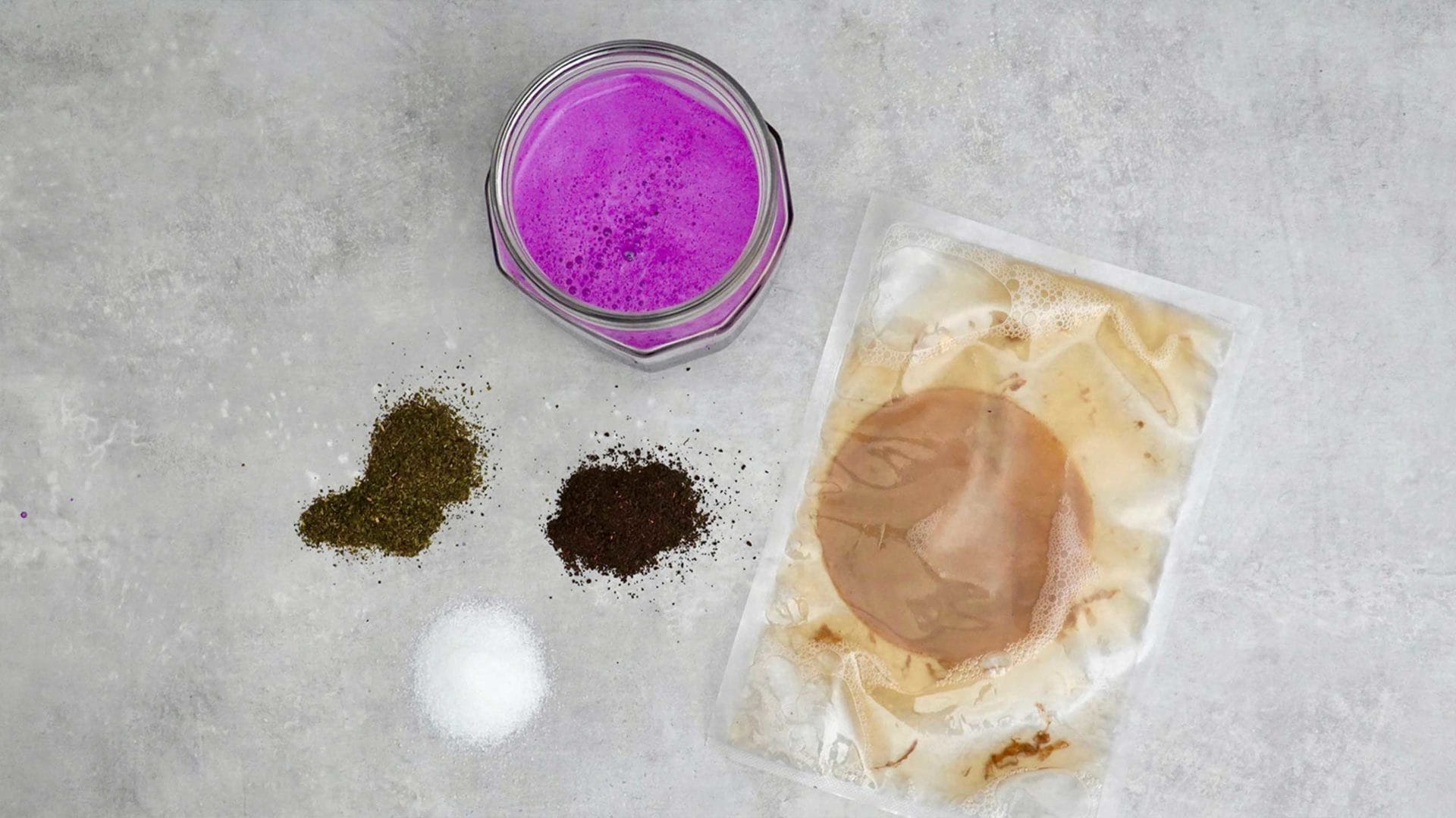 Rotkohl Kombucha - SCOBY im Vakuumbeutel, Rotkohlsaft und Gewürze