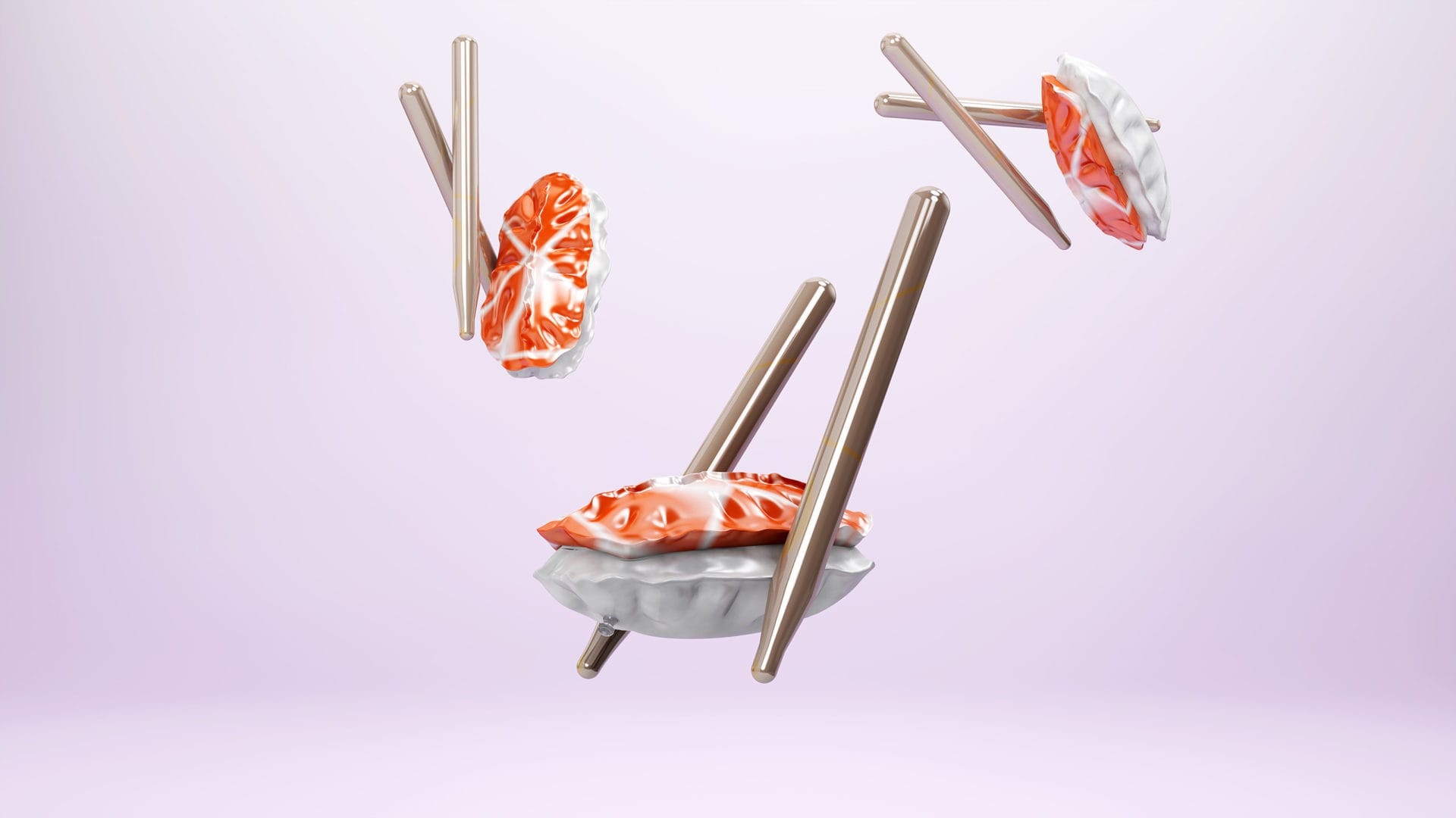 Plastic food. Plastic sushi.