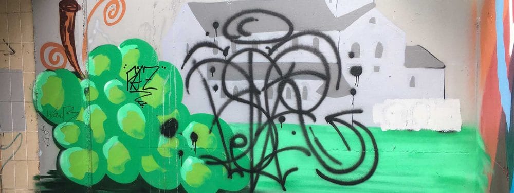 Graffiti einer Weinrispe