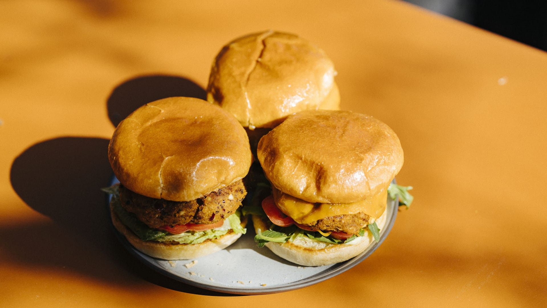 Waste burger on the plate
