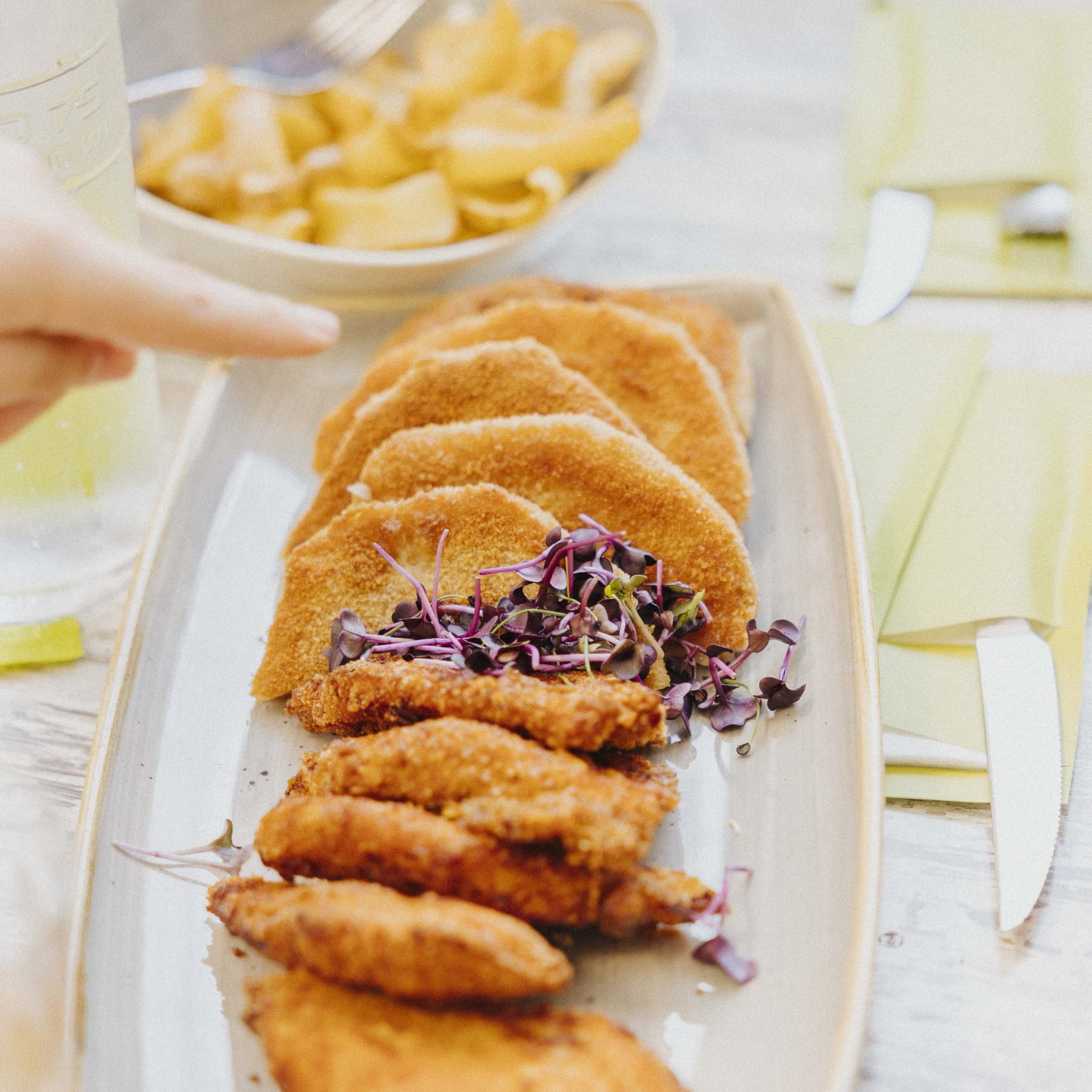 Schnitzeljagd im Niddapark - Hähnchen und Sellerieschnitzel