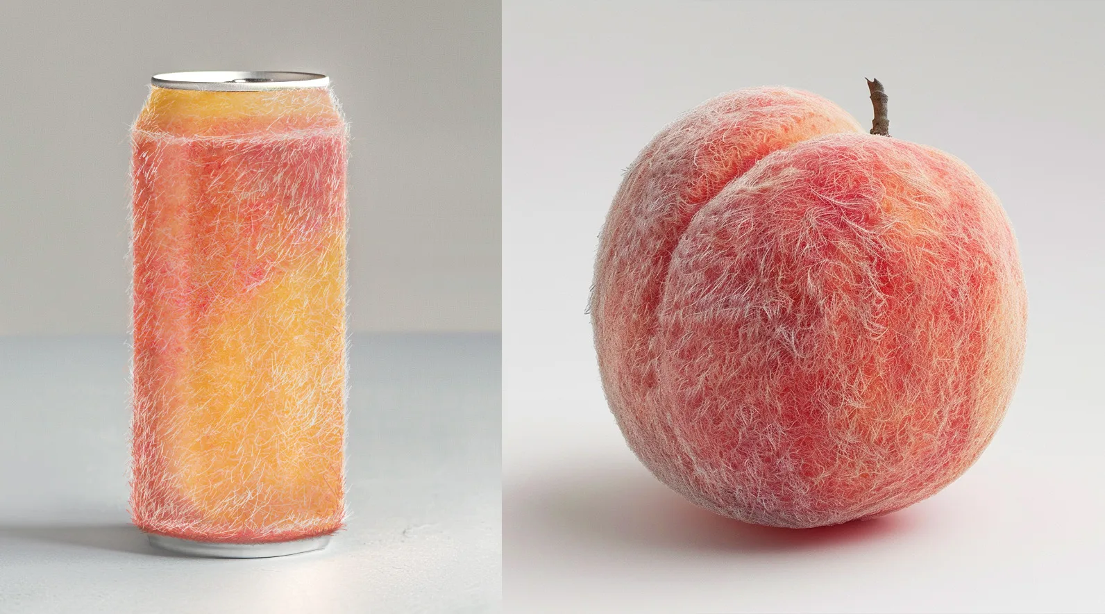 Without a label, but with texture - peach iced tea with peach skin concept art