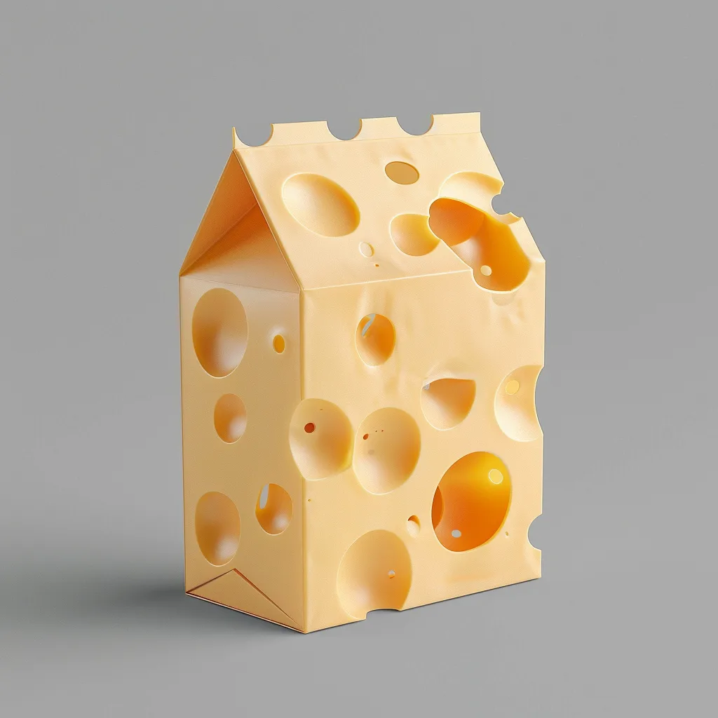 cheese inspired label-less packaging concept art