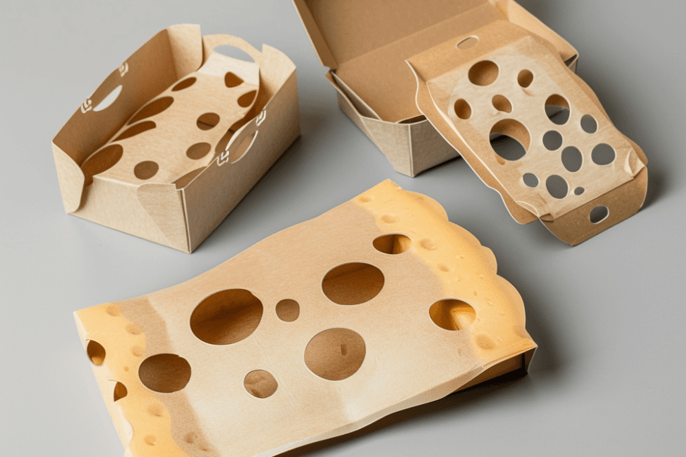 cheese inspired label-less packaging concept art