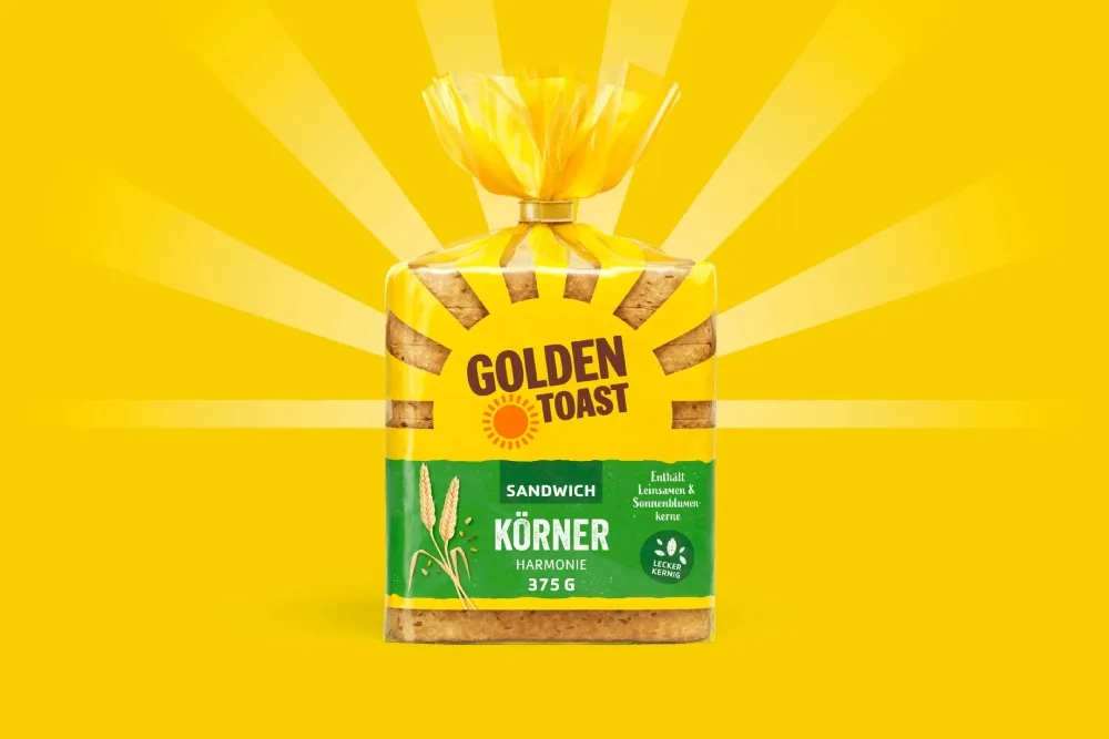 Food Packaging Design Agentur Umsetzungsbeispiel - Golden Toast Packung